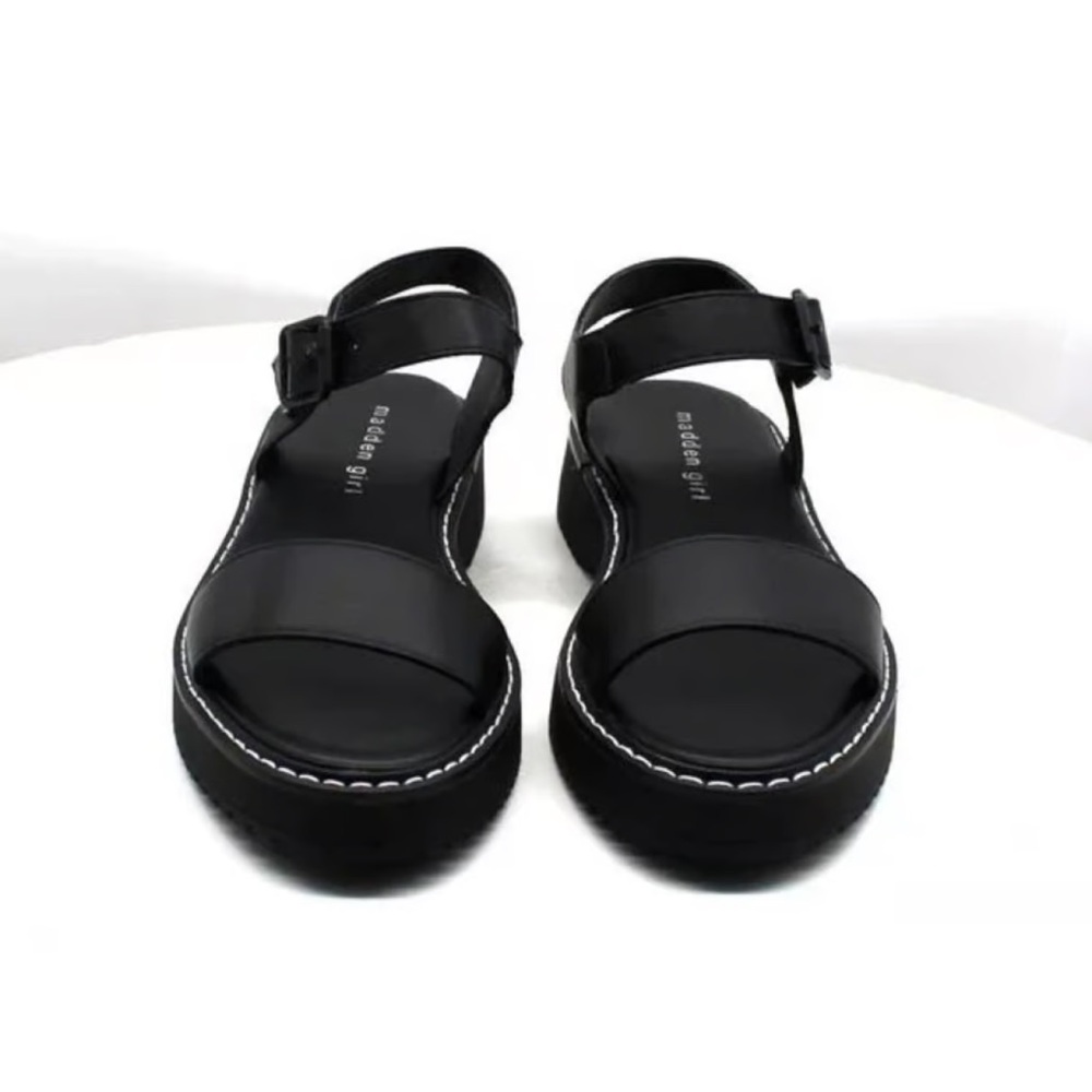 Madden Girl G Driver Black Strappy Platform Sandals size 7.5 worn once